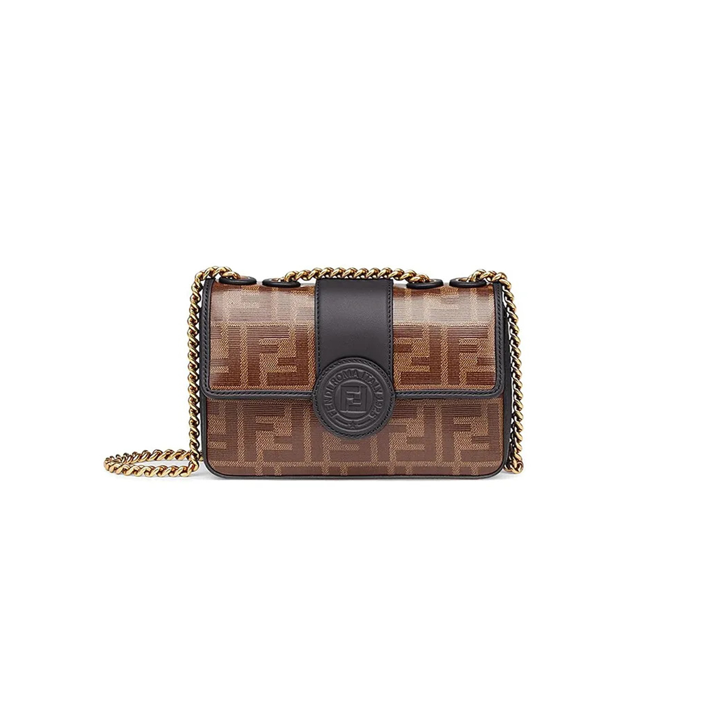 F**di 1974 double f mini glazed bag 8bs016a5k4f14rt (19*13*4cm)